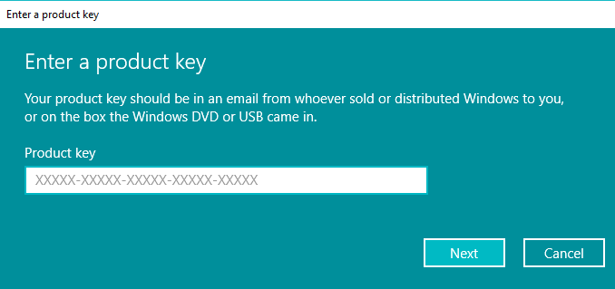 Enter-a-valid-25-digit-product-key إزالة العلامة المائية لتفعيل Windows 10 بشكل دائم