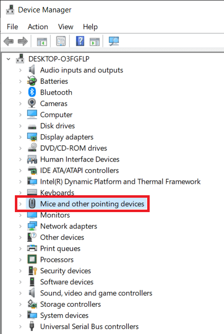 Expand-Mice-and-other-pointing-devices-by-clicking-on-the-arrow-next-to-it 7 طرق لإصلاح عدم عمل لوحة اللمس من Dell