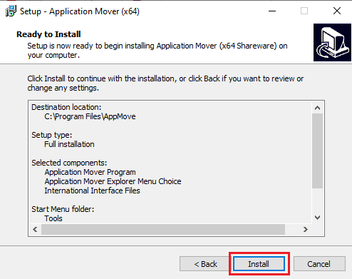 Finally-click-on-Install-button-to-start-the-installation كيفية نقل البرامج المثبتة إلى محرك أقراص آخر في Windows 10