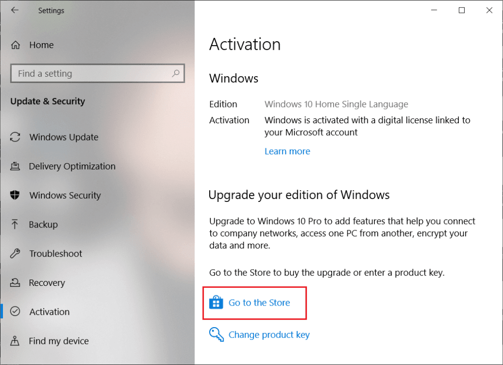 From-Activate-Windows-click-on-Go-to-the-Store-option-1024x743-1 إزالة العلامة المائية لتفعيل Windows 10 بشكل دائم