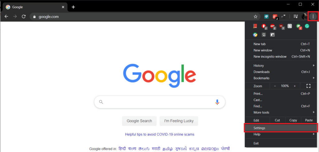 From-the-drop-down-menu-click-on-Settings-to-open-the-Chrome-settings-1024x488-1 كيفية إصلاح خطأ javascript:void(0)