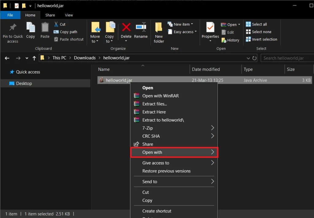From-the-following-file-optionscontext-menu-select-Open-with-1024x711-1 كيفية تشغيل ملفات JAR على نظام التشغيل Windows 10