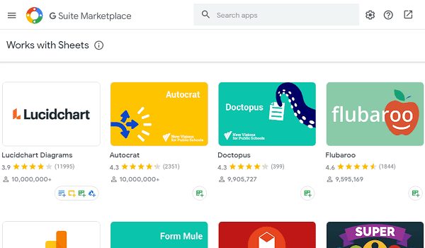 Google-sheets-addon-gsuite-marketplace أفضل 8 إضافات لجداول بيانات Google لتحسين الإنتاجية.