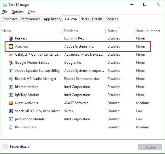 كيفية تعطيل Adobe AcroTray.exe عند بدء التشغيل - %categories