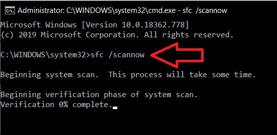 In-the-command-prompt-window-type-sfc-scannow-and-press-enter كيفية تعطيل Adobe AcroTray.exe عند بدء التشغيل
