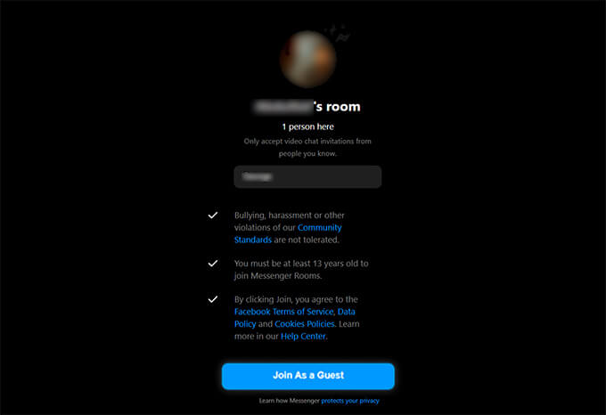 Join-Messenger-Room-Without-Facebook-Account كيفية استخدام Facebook Messenger Rooms لعقد مؤتمرات الفيديو