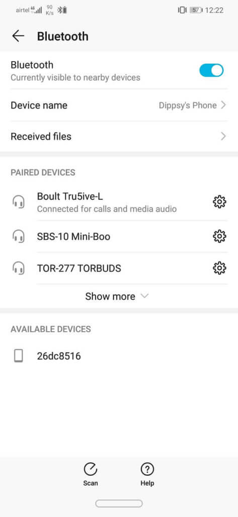 List of paired devices find the Bluetooth profile 473x1024 1 - إصلاح مشاكل الأعطال والاتصال في Android Auto