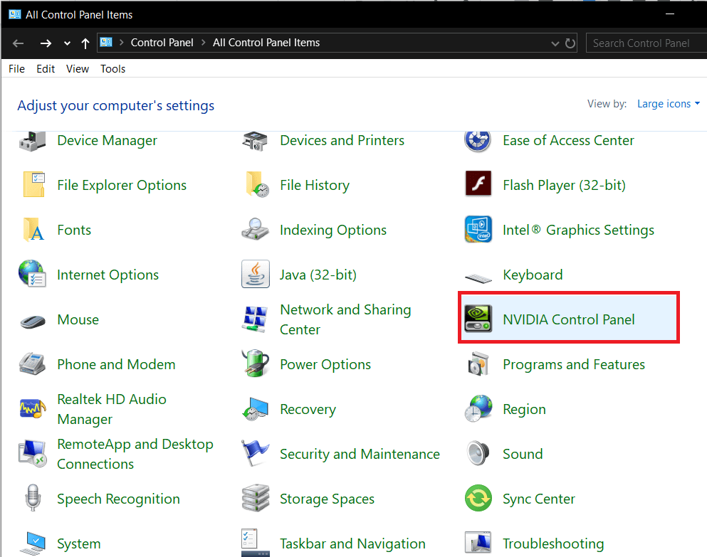 Locate-NVIDIA-Control-Panel-and-double-click-on-it-to-open كيفية تغيير جهاز العرض الأساسي والثانوي على نظام التشغيل Windows
