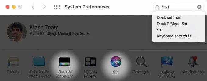 Mac-Dock-Menu-Settings كيفية عرض نسبة البطارية على شريط قائمة macOS BigSur