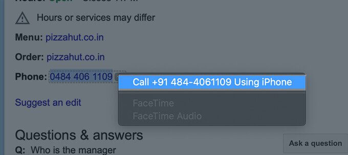 Make-Calls-from-Safari-on-Mac-Through-iPhone كيفية إجراء مكالمات هاتفية مباشرة من Mac