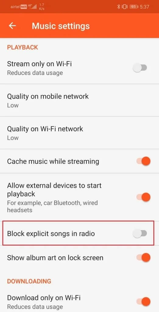 Make-sure-that-the-option-to-block-explicit-songs-on-the-radio-is-switched-off-522x1024-1 إصلاح مشاكل Google Play Music