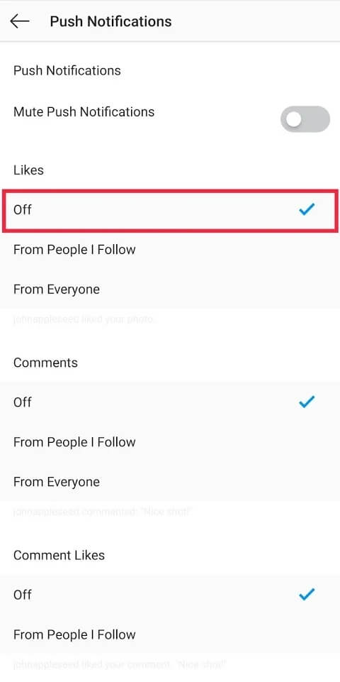 Make-sure-that-the-‘off’-option-isn’t-selected-under-any-individual-sections إشعارات Instagram لا تعمل؟ إليك 9 طرق لإصلاحها!