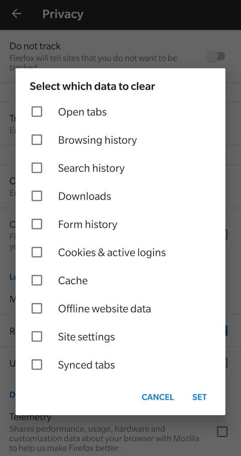 Once-the-box-is-ticked-a-pop-up-menu-opens-up-asking-you-to-select-which-data-to-clear كيفية حذف سجل محفوظات المتصفح على Android