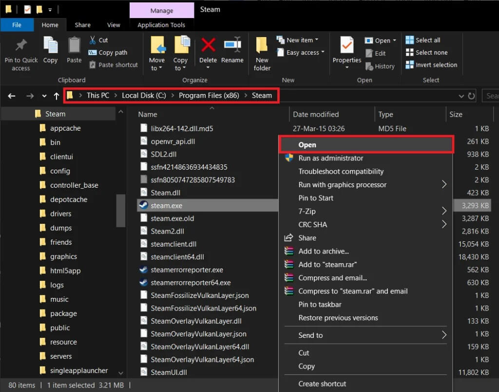 Open-C-drive-and-go-down-the-following-path-C-drive-Program-Files-x86-Steam-1024x804-1 الوصول بسرعة إلى مجلد لقطة شاشة Steam على Windows 10