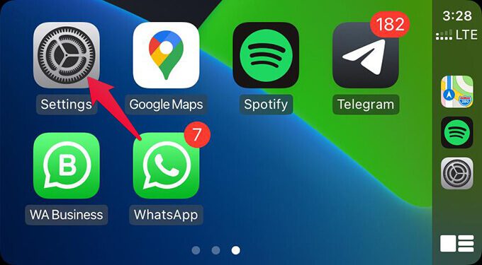 Open-Settings-in-Apple-CarPlay كيفية تغيير الخلفية على Apple CarPlay