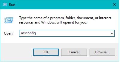 Open-the-Run-and-type-in-there-“msconfig” كيفية تعطيل Adobe AcroTray.exe عند بدء التشغيل