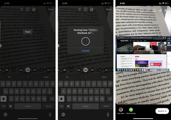 Paste-Mac-Screenshots-on-iPhone كيفية الحصول على لقطات شاشة لنظام Mac على iPhone في الوقت الفعلي