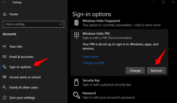 Remove-Pin-and-Password-From-Windows-10-2 كيفية إزالة رقم التعريف الشخصي وكلمة المرور من Windows 10