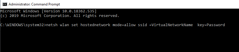 Replace-VirtualNetworkName-with-any-desired-name-for-the-wireless ما هو محول Microsoft Virtual WiFi المصغر وكيفية تمكينه؟