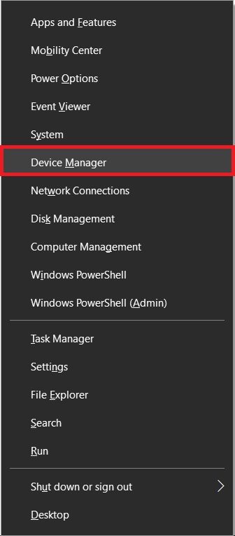 Right-click-on-the-start-button-to-open-the-start-user-menu.-Select-Device-Manager إصلاح رسالة استخدام CPU عالي Audio Device Graph Isolation high CPU usage