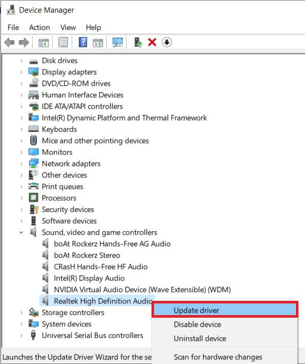 Right-click-on-your-Audio-device-once-again-and-this-time-select-Update-driver إصلاح رسالة استخدام CPU عالي Audio Device Graph Isolation high CPU usage