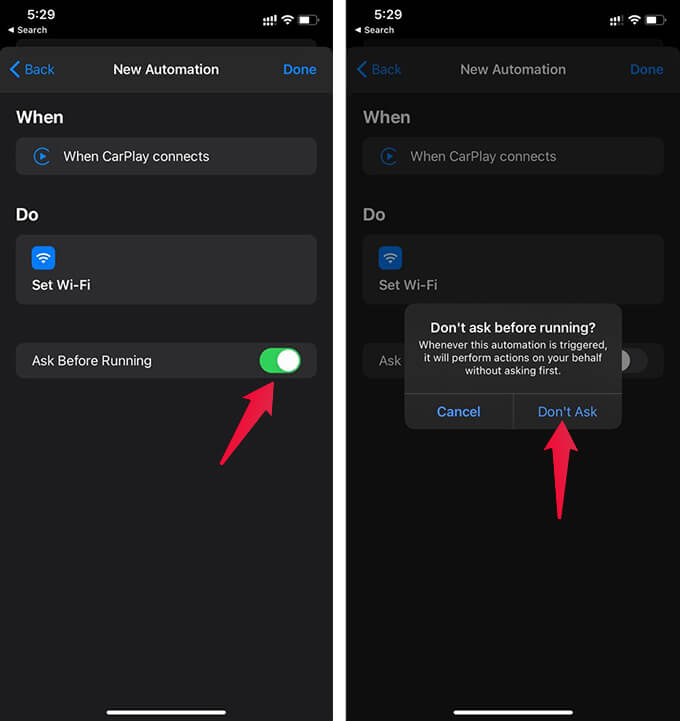 Save-Automation-on-iPhone كيفية تعطيل Wi-Fi تلقائيا على iPhone أثناء القيادة
