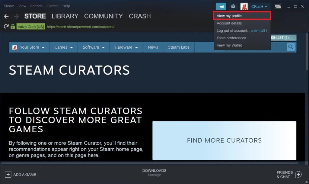 Select-View-My-Profile-1024x609-1 الوصول بسرعة إلى مجلد لقطة شاشة Steam على Windows 10