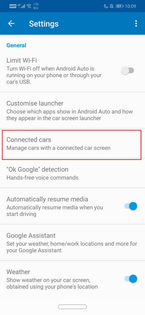 Select the Connected cars option 473x1024 1 - إصلاح مشاكل الأعطال والاتصال في Android Auto