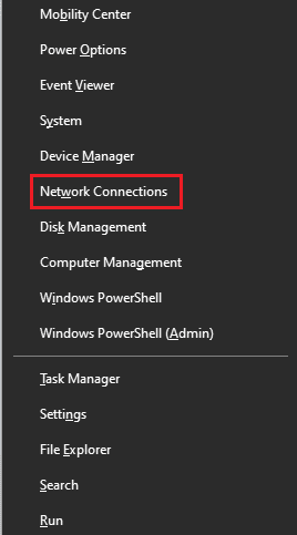 Select-the-Network-Connections-option-from-the-menu ما هو محول Microsoft Virtual WiFi المصغر وكيفية تمكينه؟