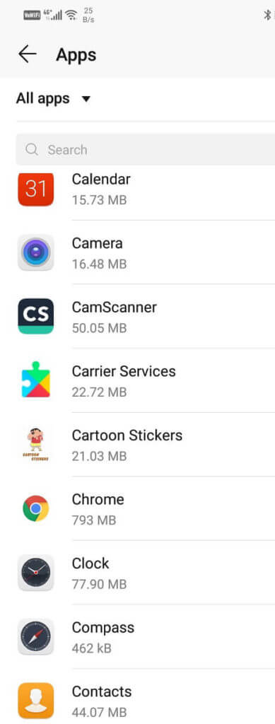 Select the app whose cache files you would like to delete and tap on it 389x1024 1 - كيفية مسح ذاكرة التخزين المؤقت على هاتف Android (ولماذا هو مهم)