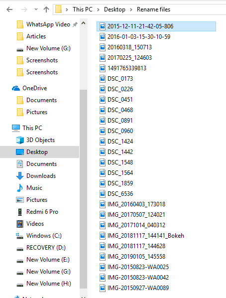 Select-the-first-file كيفية إعادة تسمية ملفات متعددة بشكل مجمّع على Windows 10