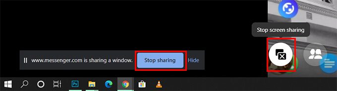 Stop-Screen-Sharing-on-Messenger-Room-Video-Conferencing كيفية استخدام Facebook Messenger Rooms لعقد مؤتمرات الفيديو