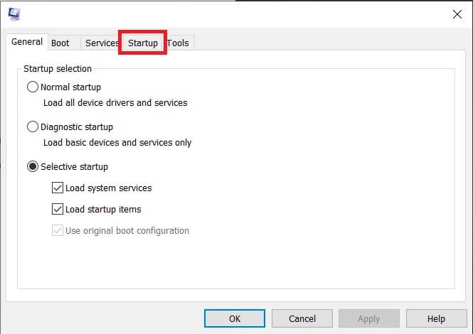 Switch-over-to-the-Startup-tab كيفية تعطيل Adobe AcroTray.exe عند بدء التشغيل