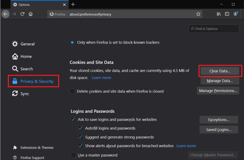 Switch-to-Privacy-Security-tab-and-click-on-the-Clear-Data-under-Cookies-and-Site-Data-1024x670-1 كيفية إصلاح خطأ javascript:void(0)