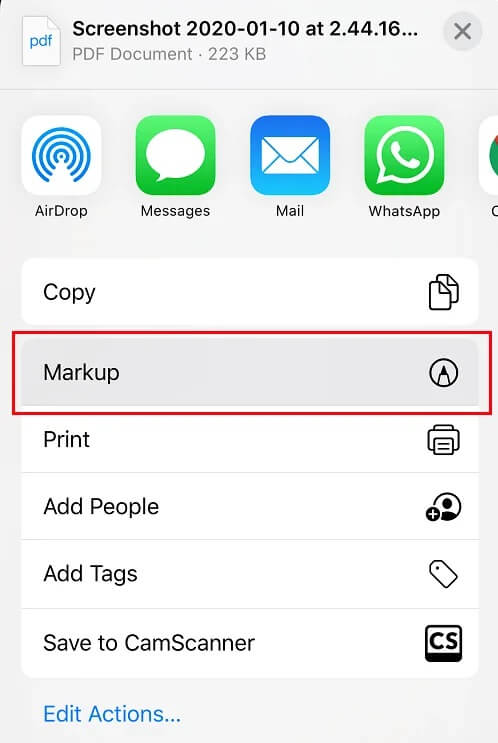 Tap-on-the-PDF-document-and-click-on-the-Markup-and-Reply توقيع مستندات PDF إلكترونيًا بدون الطباعة والمسح الضوئي لهم