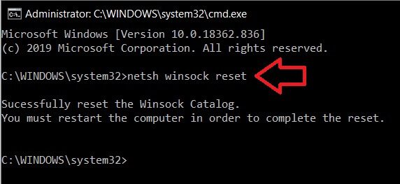 To-Reset-Network-Adapter-type-the-command-in-the-command-prompt إصلاح رمز خطأ 0x0003 على Geforce Experience