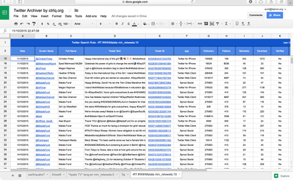 Tweet-archiver-google-sheets-addon أفضل 8 إضافات لجداول بيانات Google لتحسين الإنتاجية.