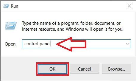Type-control-or-control-panel-in-the-textbox-and-click-on-OK إصلاح رسالة استخدام CPU عالي Audio Device Graph Isolation high CPU usage