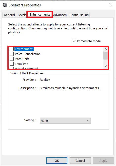 Uncheck-the-boxes-next-to-individual-sound-effects-until-all-of-them-have-been-disabled إصلاح رسالة استخدام CPU عالي Audio Device Graph Isolation high CPU usage