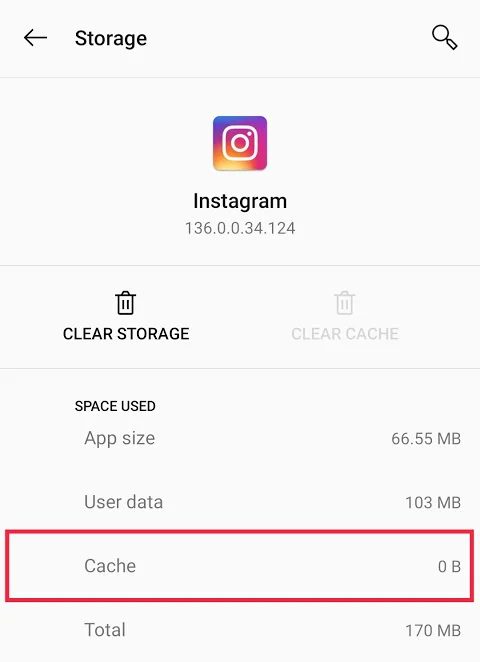Verify-if-the-cache-data-has-been-cleared إشعارات Instagram لا تعمل؟ إليك 9 طرق لإصلاحها!