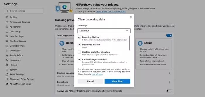 clear-browsing-data-edge_935adec67b324b146ff212ec4c69054f أفضل 13 اختصار لوحة مفاتيح لـ Microsoft Edge على Windows و Mac