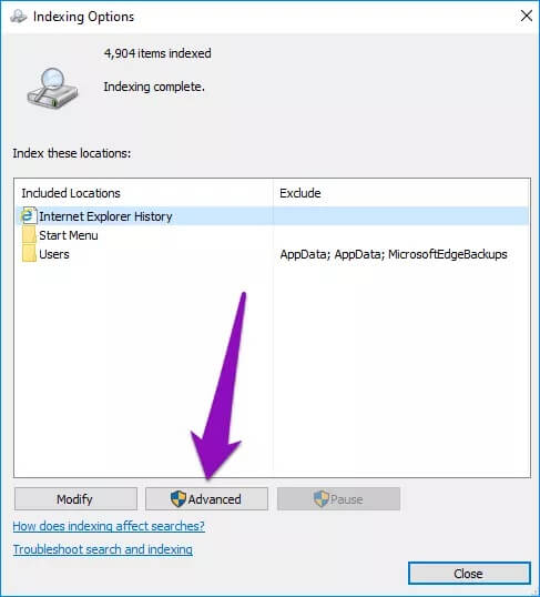 fix-windows-10-file-explorer-search-not-working-04_4d470f76dc99e18ad75087b1b8410ea9 أفضل 5 إصلاحات لعدم عمل Windows 10 File Explorer Search