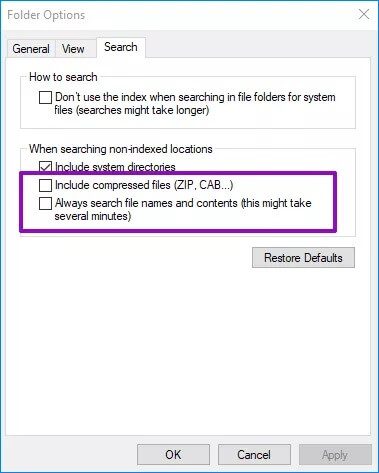 fix-windows-10-file-explorer-search-not-working-18_4d470f76dc99e18ad75087b1b8410ea9 أفضل 5 إصلاحات لعدم عمل Windows 10 File Explorer Search
