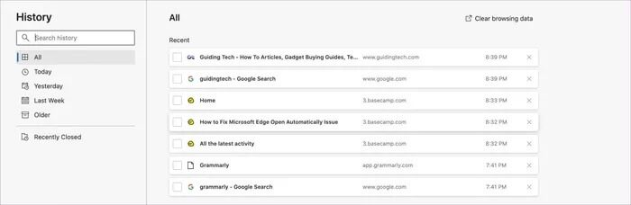 history_935adec67b324b146ff212ec4c69054f أفضل 13 اختصار لوحة مفاتيح لـ Microsoft Edge على Windows و Mac
