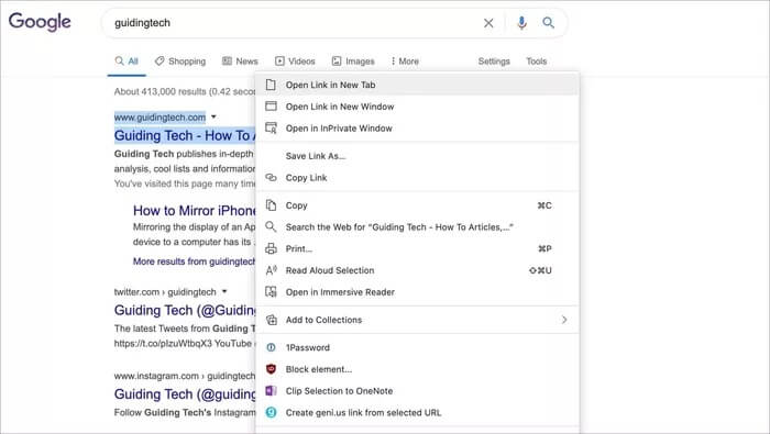 open-link-in-new-tab_935adec67b324b146ff212ec4c69054f أفضل 13 اختصار لوحة مفاتيح لـ Microsoft Edge على Windows و Mac