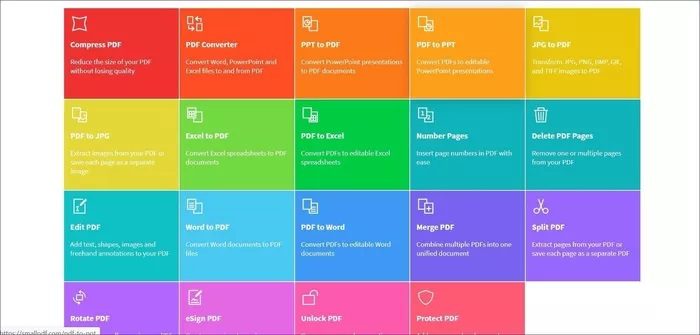 small-pdf-home-2_935adec67b324b146ff212ec4c69054f 5 من أفضل بدائل Adobe Acrobat Pro لتحرير PDF على Windows 10