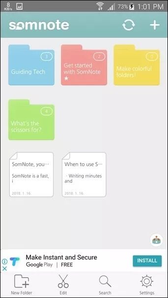 Best-Android-Notes-Apps-with-Folders-Somnote-1_4d470f76dc99e18ad75087b1b8410ea9 ستساعدك تطبيقات تدوين الملاحظات Android مع المجلدات لتنظيم الملاحظات