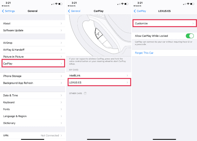 CarPlay-Setting-iPhone كيفية إضافة تطبيقات إلى CarPlay (إزالة وإعادة الترتيب)