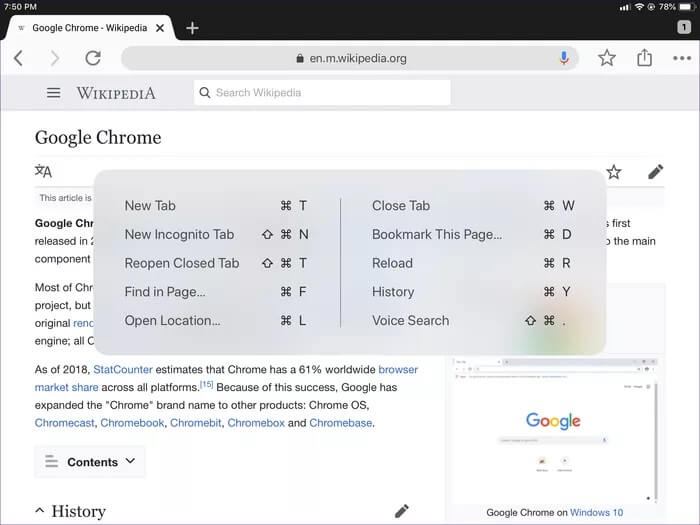 Chrome-Ios-Keyboard-Shortcuts-20_935adec67b324b146ff212ec4c69054f أفضل 21 اختصارات لوحة مفاتيح Chrome لأجهزة iPad للتصفح مثل المحترفين
