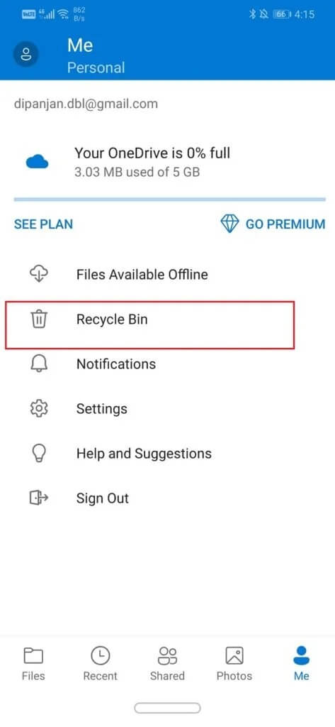 Click-on-the-Recycle-Bin-option-473x1024-1 3 طرق لاستعادة الصور المحذوفة على Android
